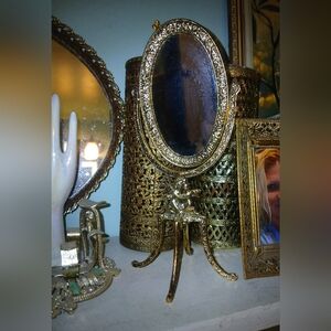 Vintage Small Art Nouveau Make-up Mirror for your Vanity or Dresser.